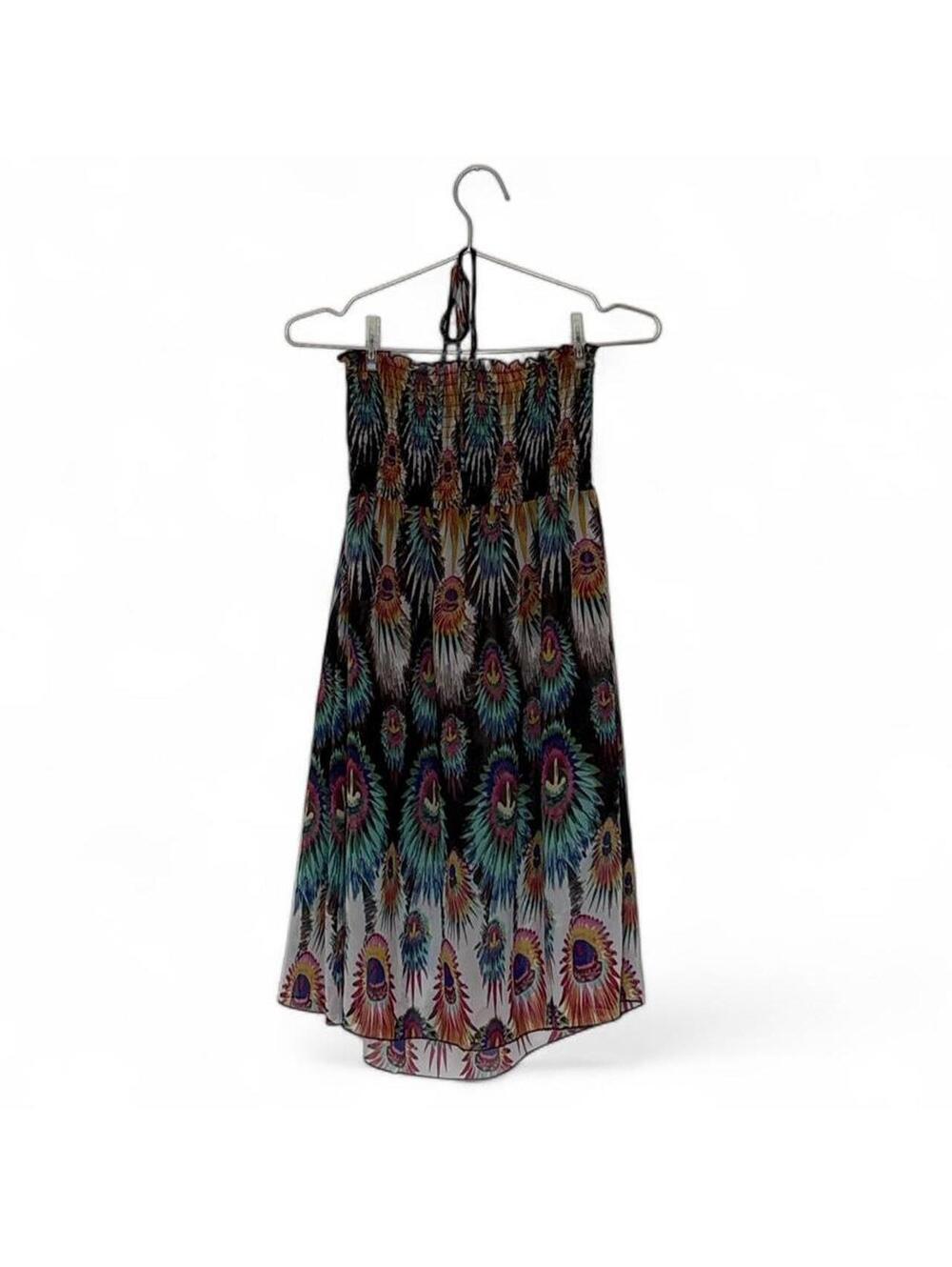 DKNY Peacock Print Boho Tiny Dres
